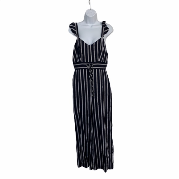 Parker Multi Stripe Navy Blue white Romper - Picture 3 of 12